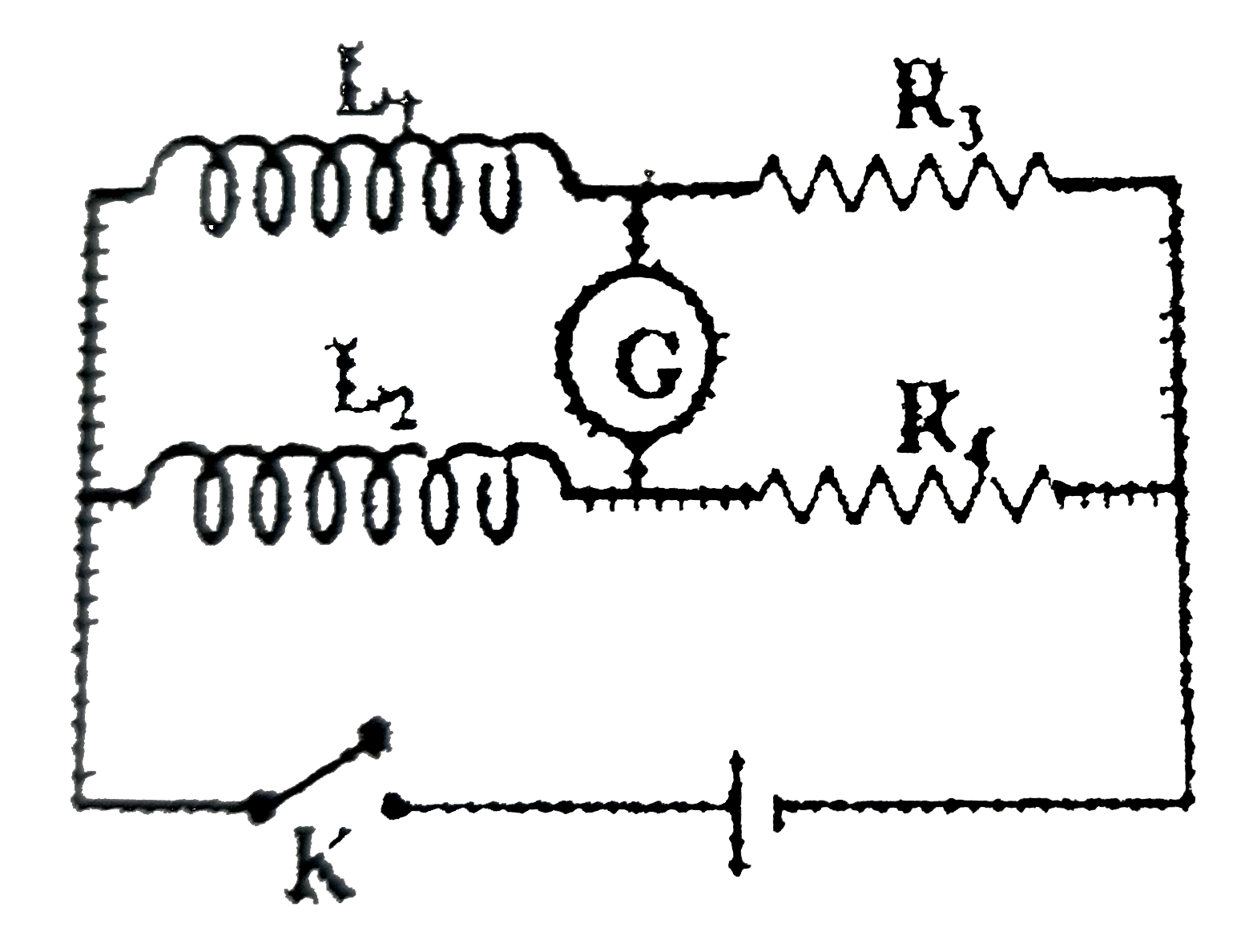Two inductors of self inductances `L_(1)` and `L_(2)` of reistances `R