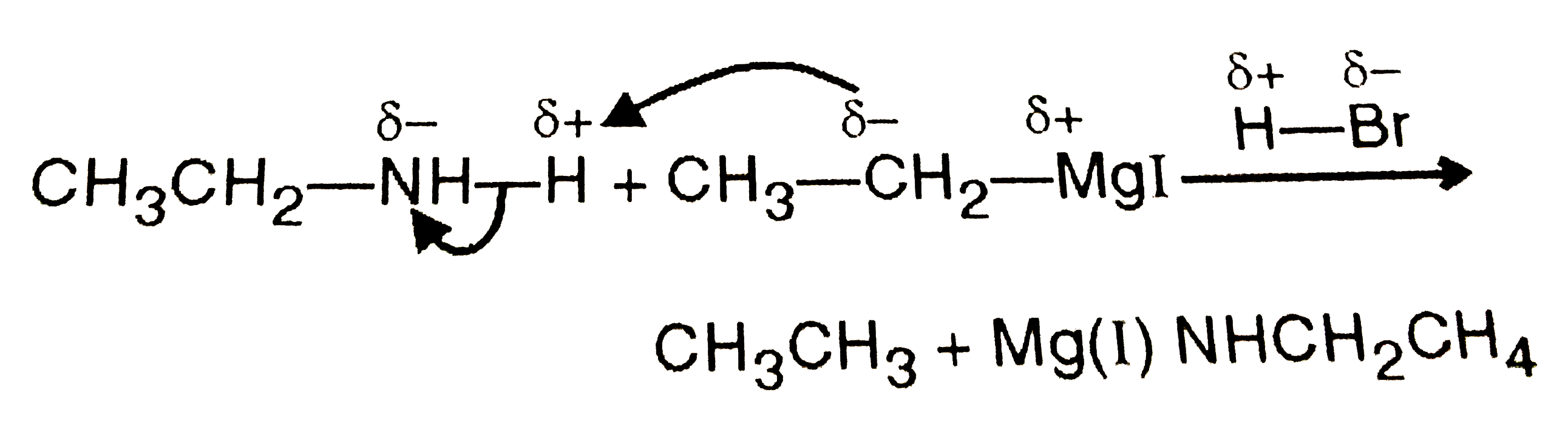 Ethyl magnesium iodide reacts with propylamine to give Sarthaks
