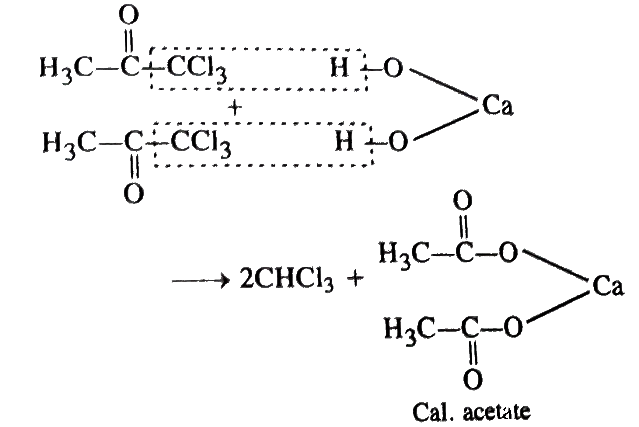 Isopropyl alcohol is heated with a suspension of bleaching powder