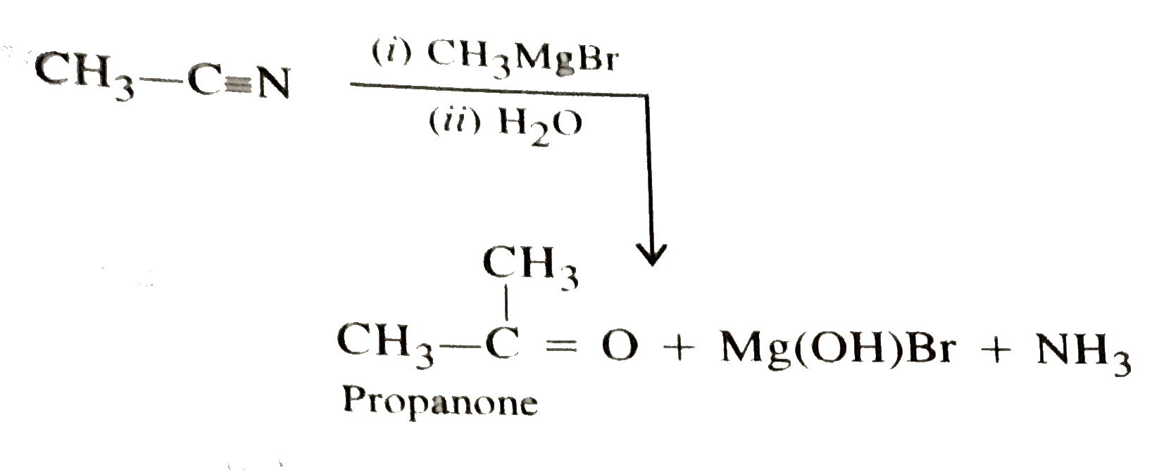 Methyl cyanide on treatment with methyl magnesium bromide followed by