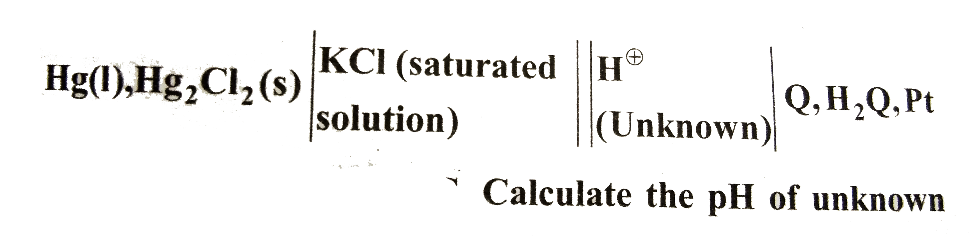 The quinhydrone electrode `(Q,H^(o+)H^(2)Q)` is used in conjunction