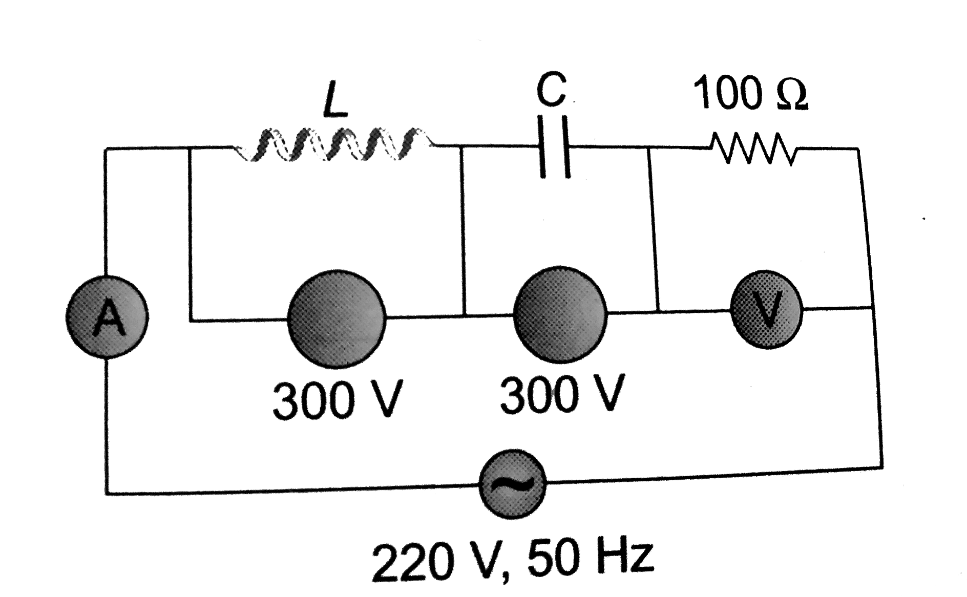 In the circuit shown below, what will be the reading of the voltmeter