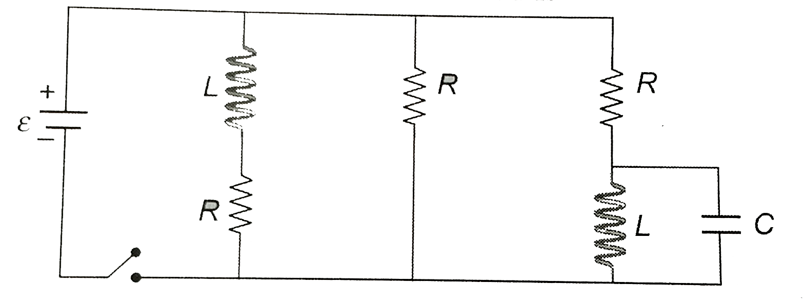 Figure shows a circuit that contains three identical resistors with