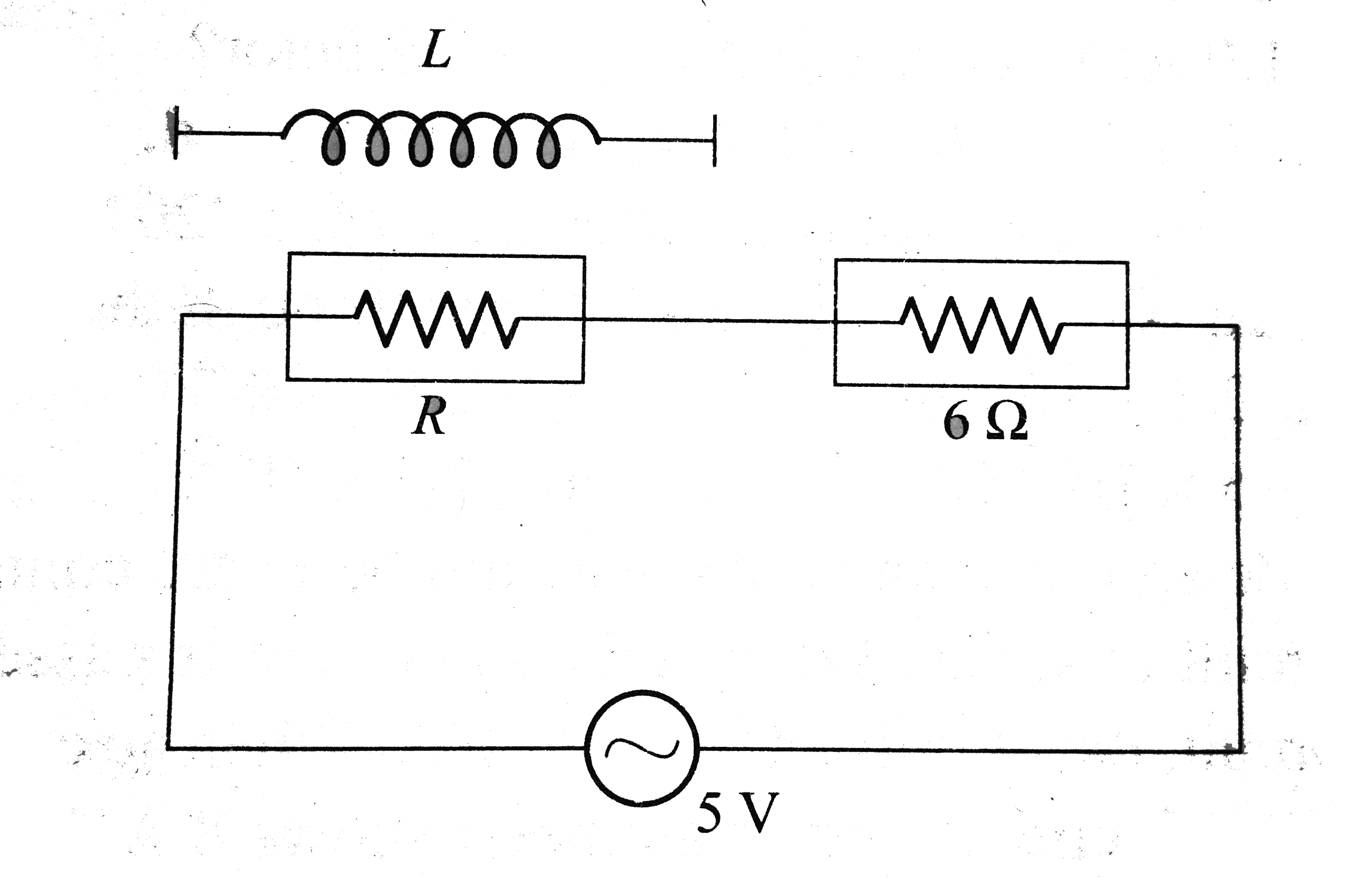 Two resistor are connected in series across a `5 V` rms source of
