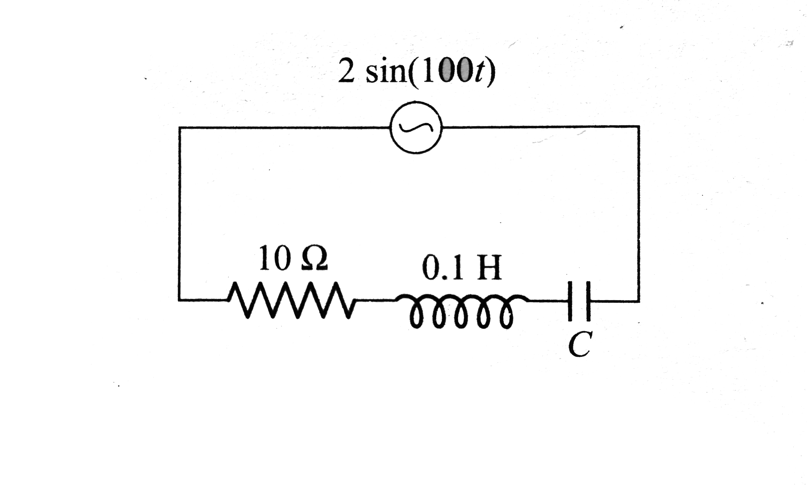 The power factor of the circuit in fig. is `1//sqrt(2)`. The