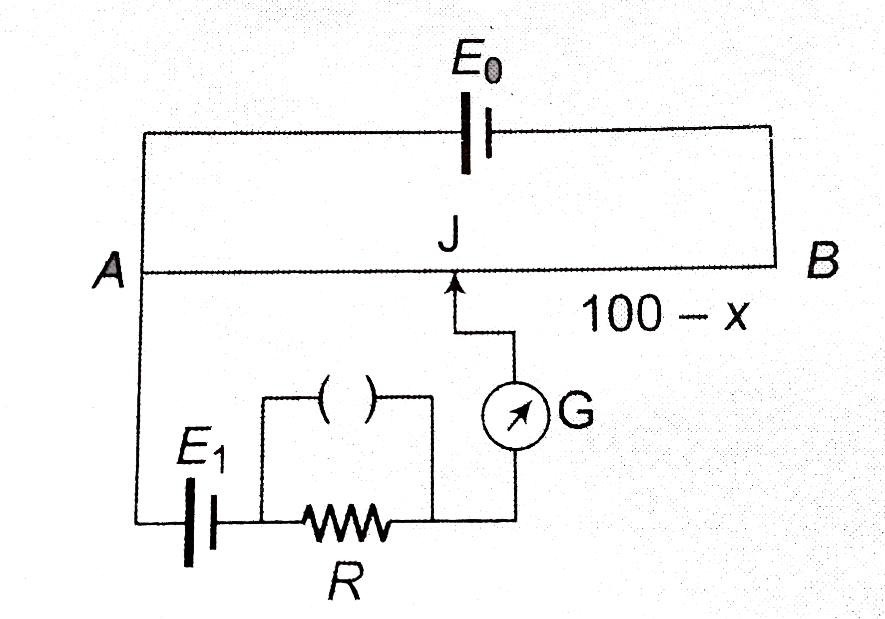 The figure shows a potentiometer using a cell `E` of emf `2.0 V` and