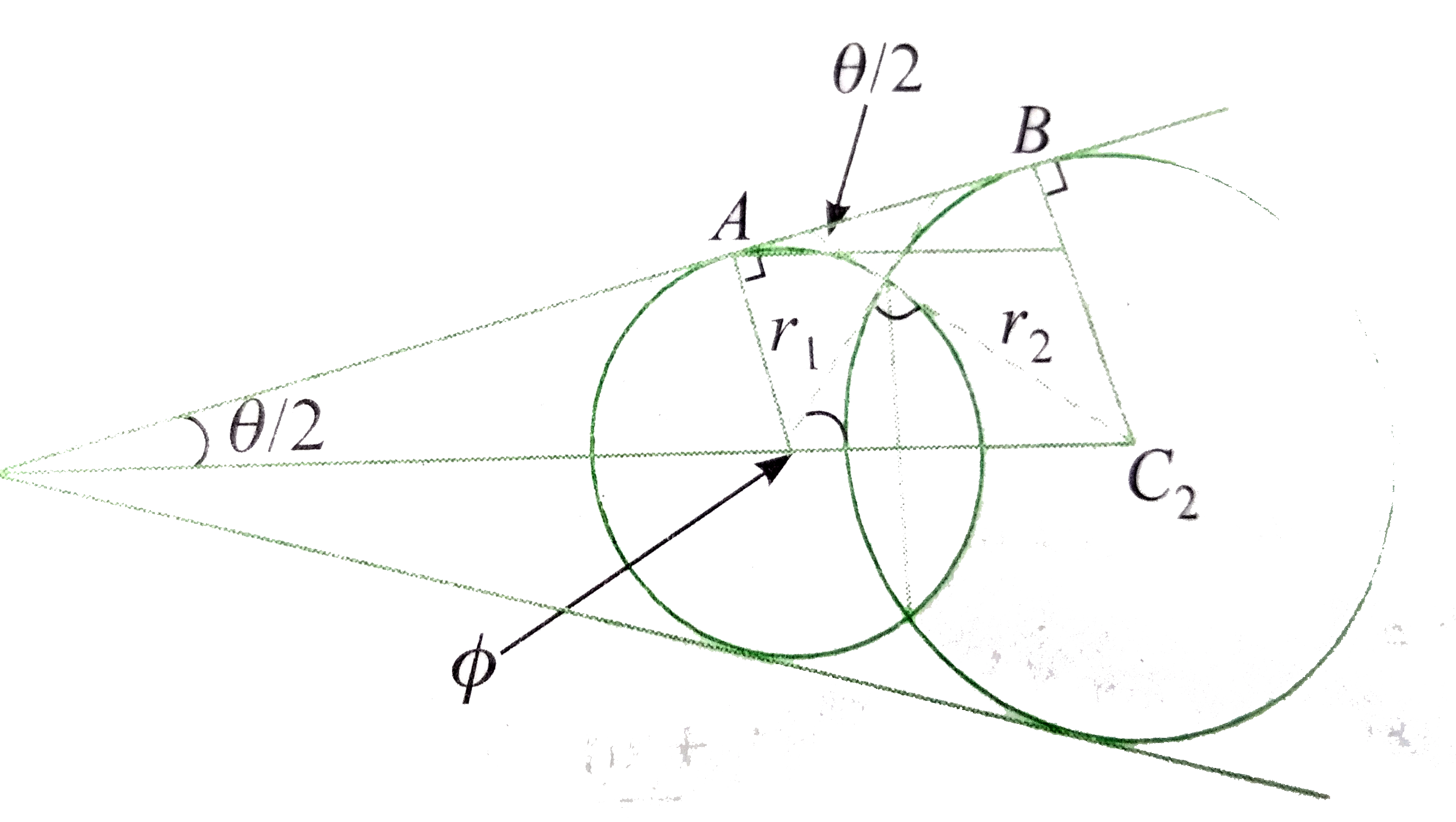 Give Two Circles Intersecting Orthogonally Having The Length Of Common