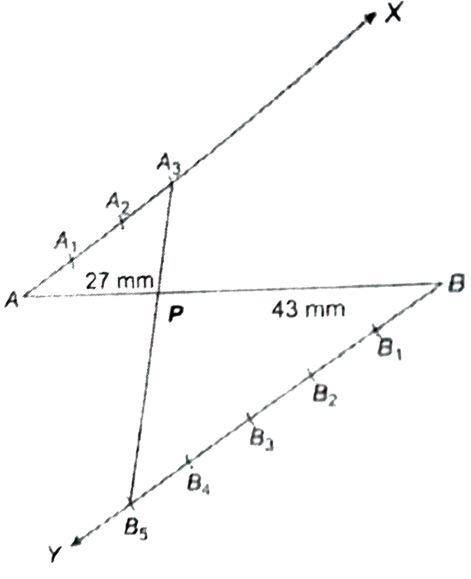 Draw a line segment of length 7 cm. Find a point P on it which divides it in the ratio `35