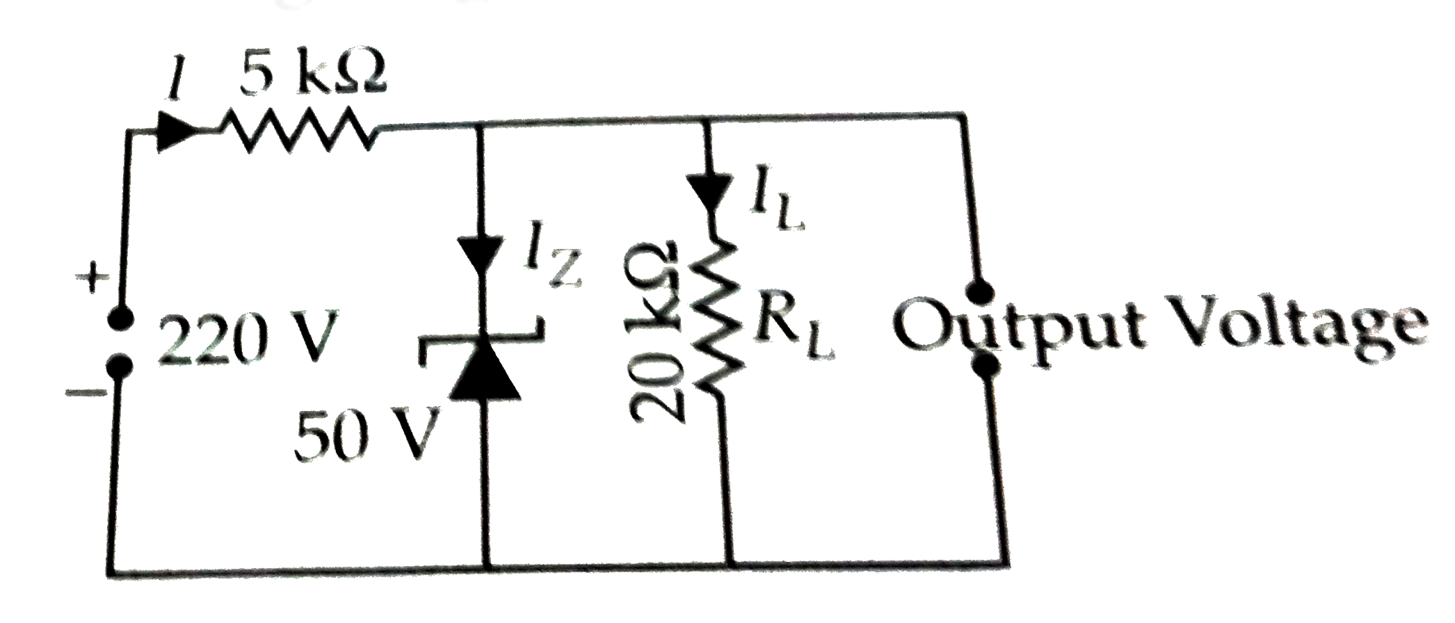From the Zener diode circuit shown in figure, the current through the