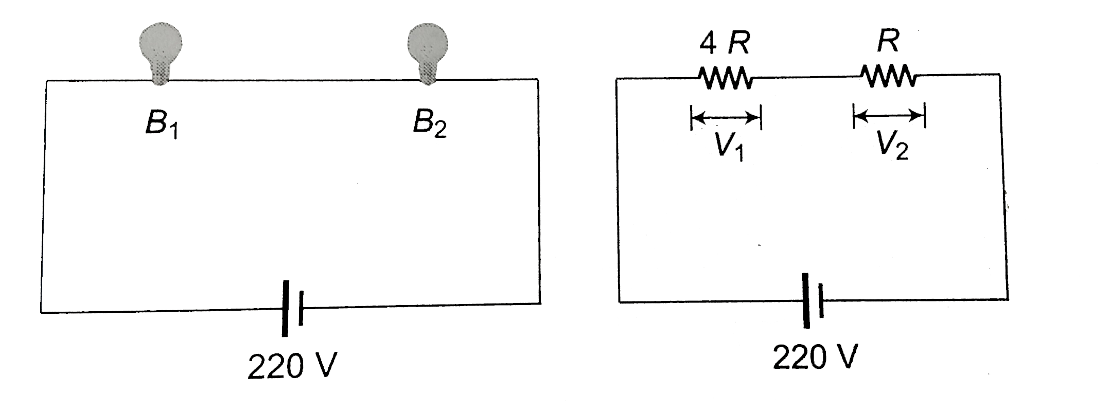 Two electric bulbs rated `25 W , 220 V and 100 W , 220 V` are connected
