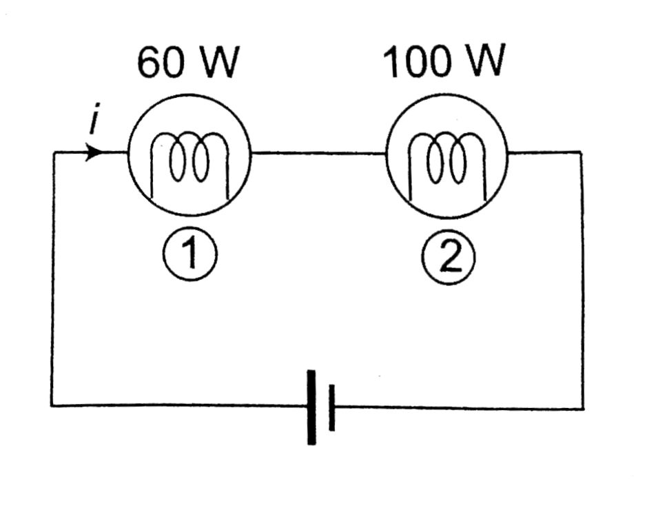 Two bulbs one of `60W` and the other of `100W` , are connected in