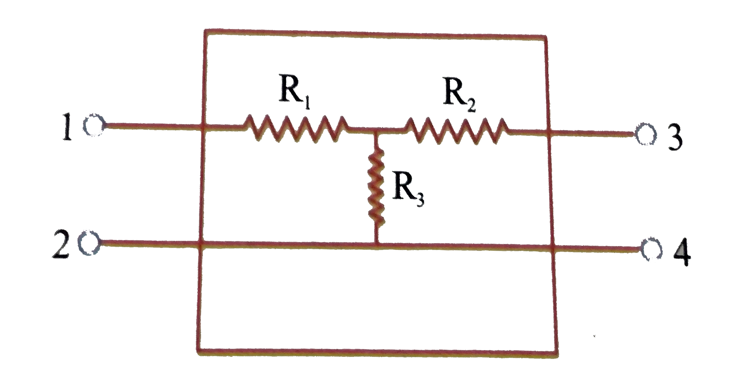 If voltage is applied between terminals 1 and 2 when terminals 3 and 4