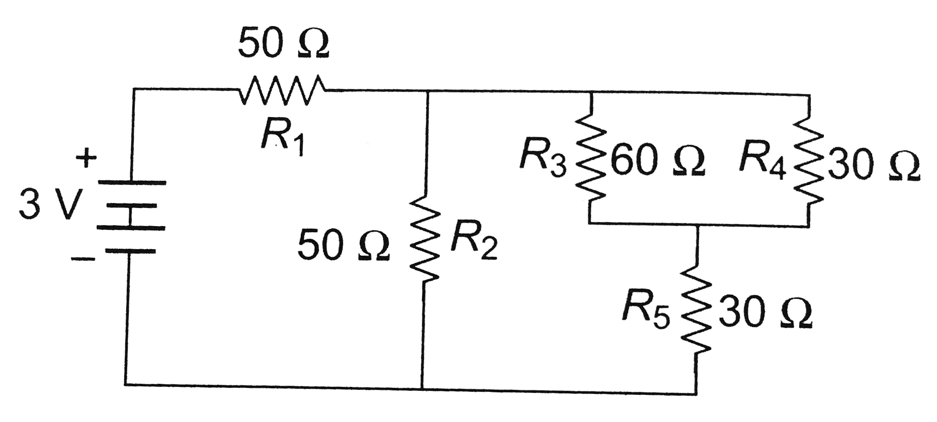 In circuit shown below, the resistance are given in ohms and the