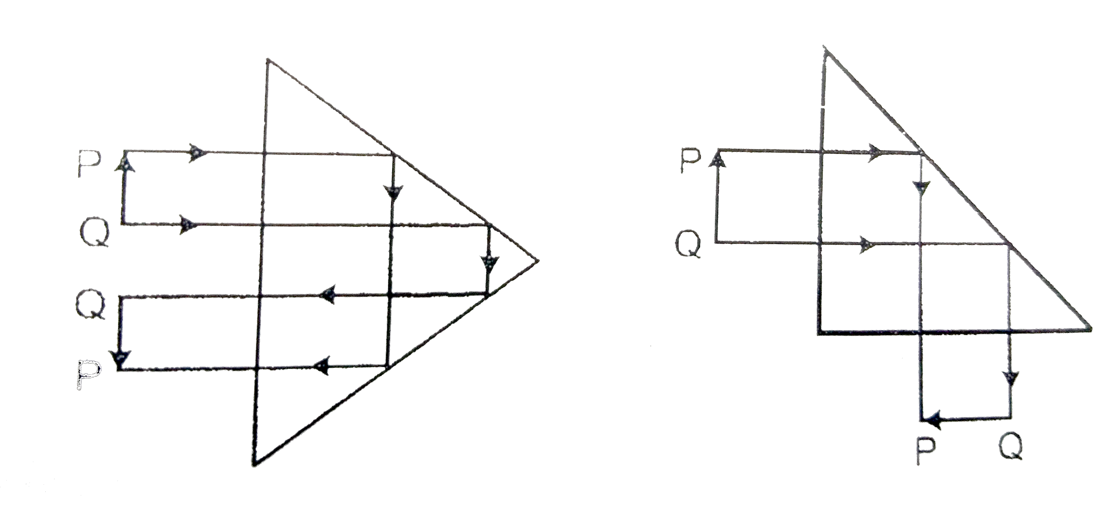 A rightangle crown glass prism with critical angle `41^()` is placed