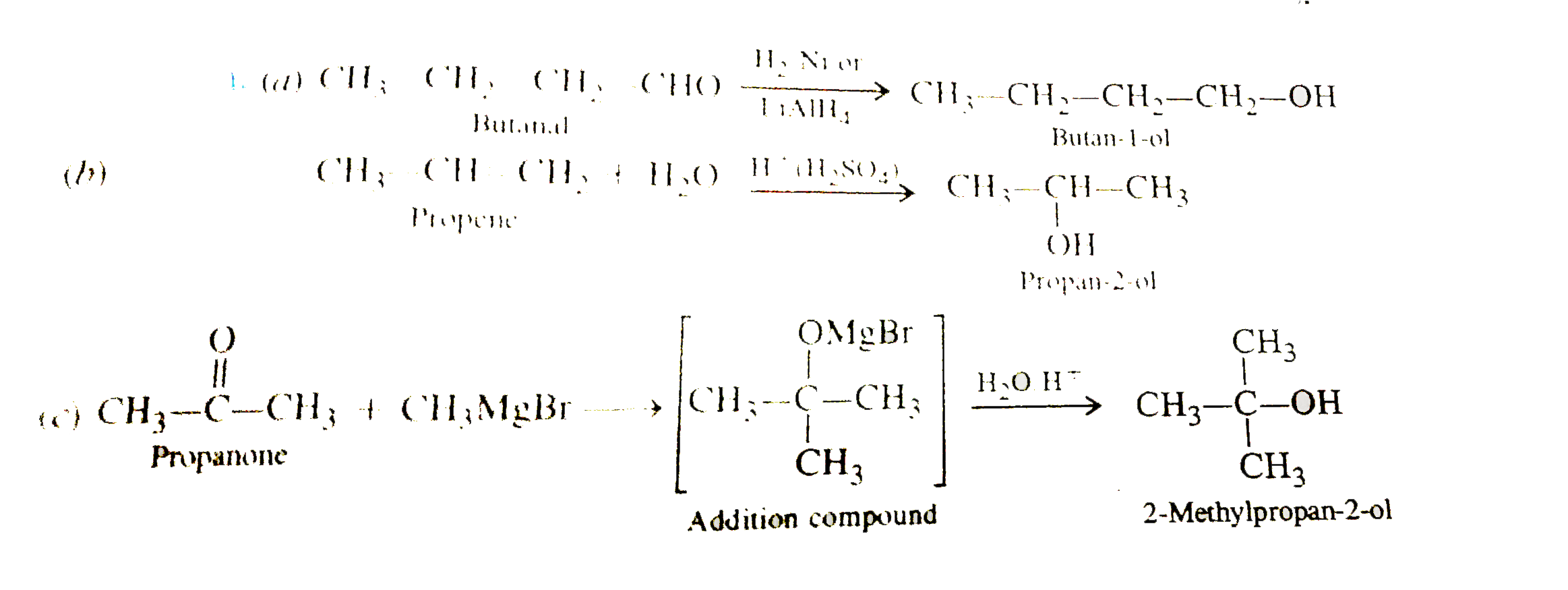 Give the structures and IUPAC names of the products expected from the