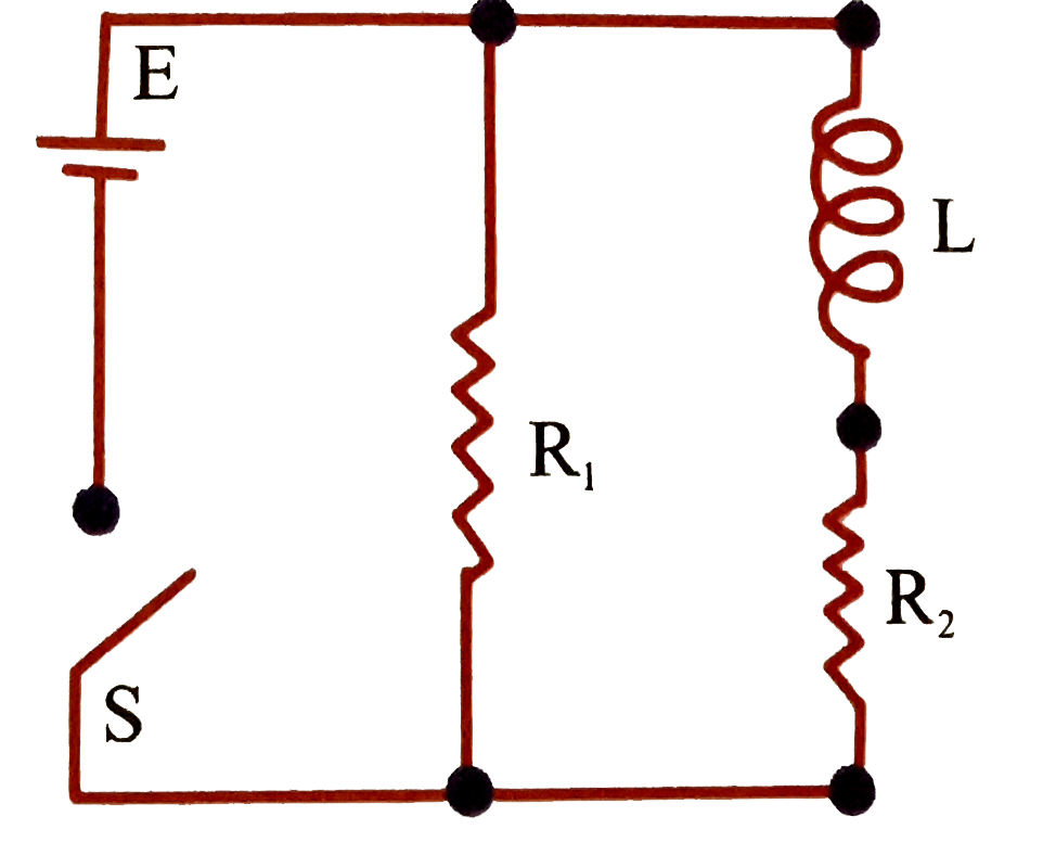 An inductor `(L = 100 mH)`, a resistor `(R = 100 Omega)`, and a battery