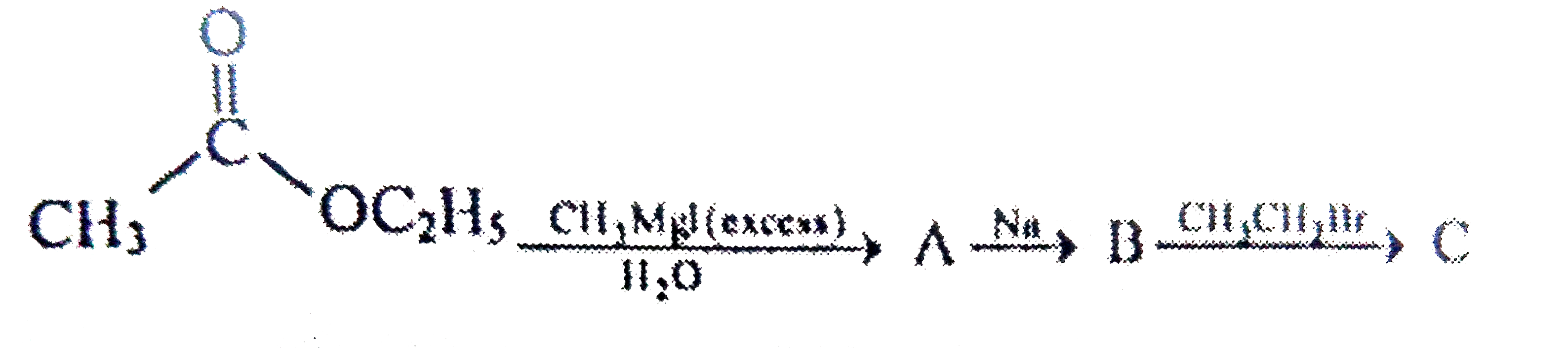 Consider the following sequence of reactions . The final product (C) is