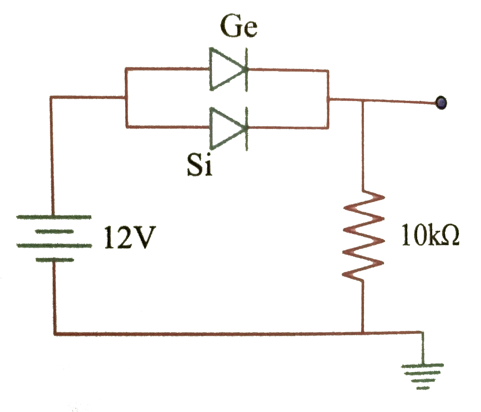Two junction diodes, one of germanium `(Ge)` and other of silicon `(Si