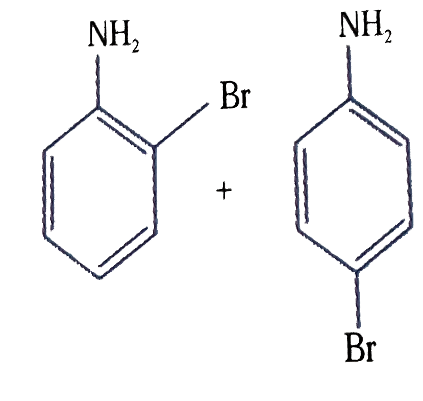 Aniline is treated with `Br_2` water at room temperature to give the