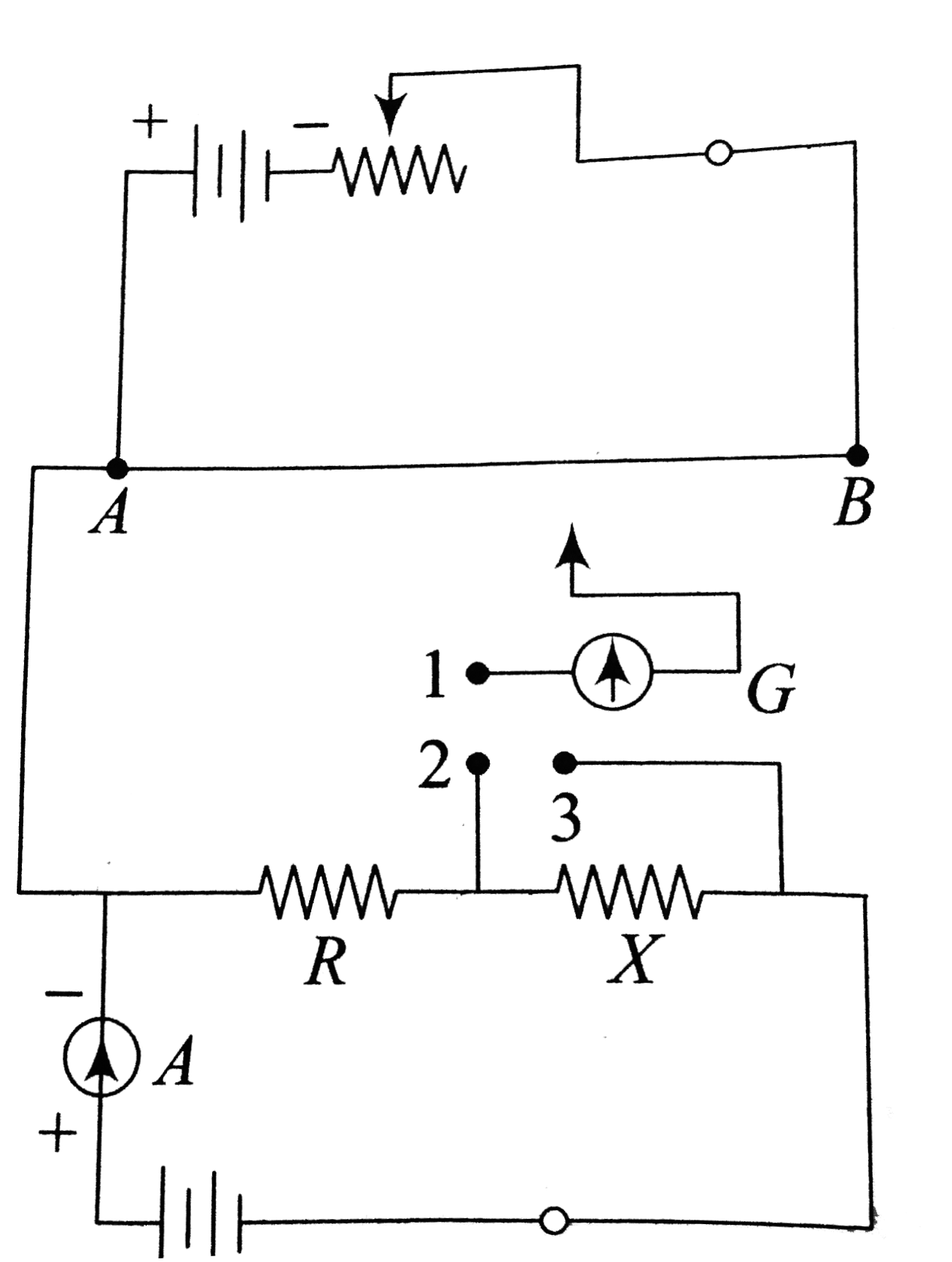 A potentiometer circuit is setup as shown. The potential gradient