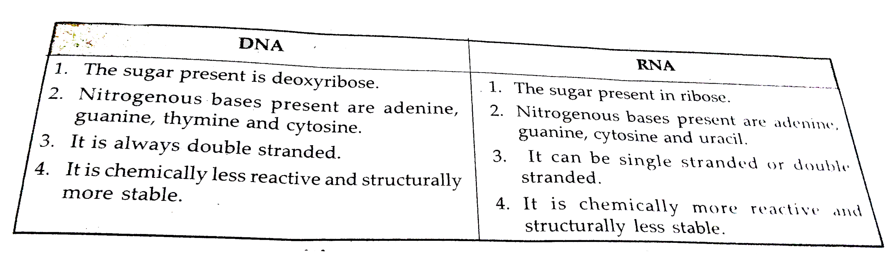 Why Is DNA A Better Genetic Meterial When Compared To RNA Sarthaks