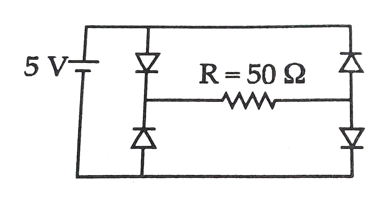 Four silicon diodes are connected as shown in the figure. Assuming the