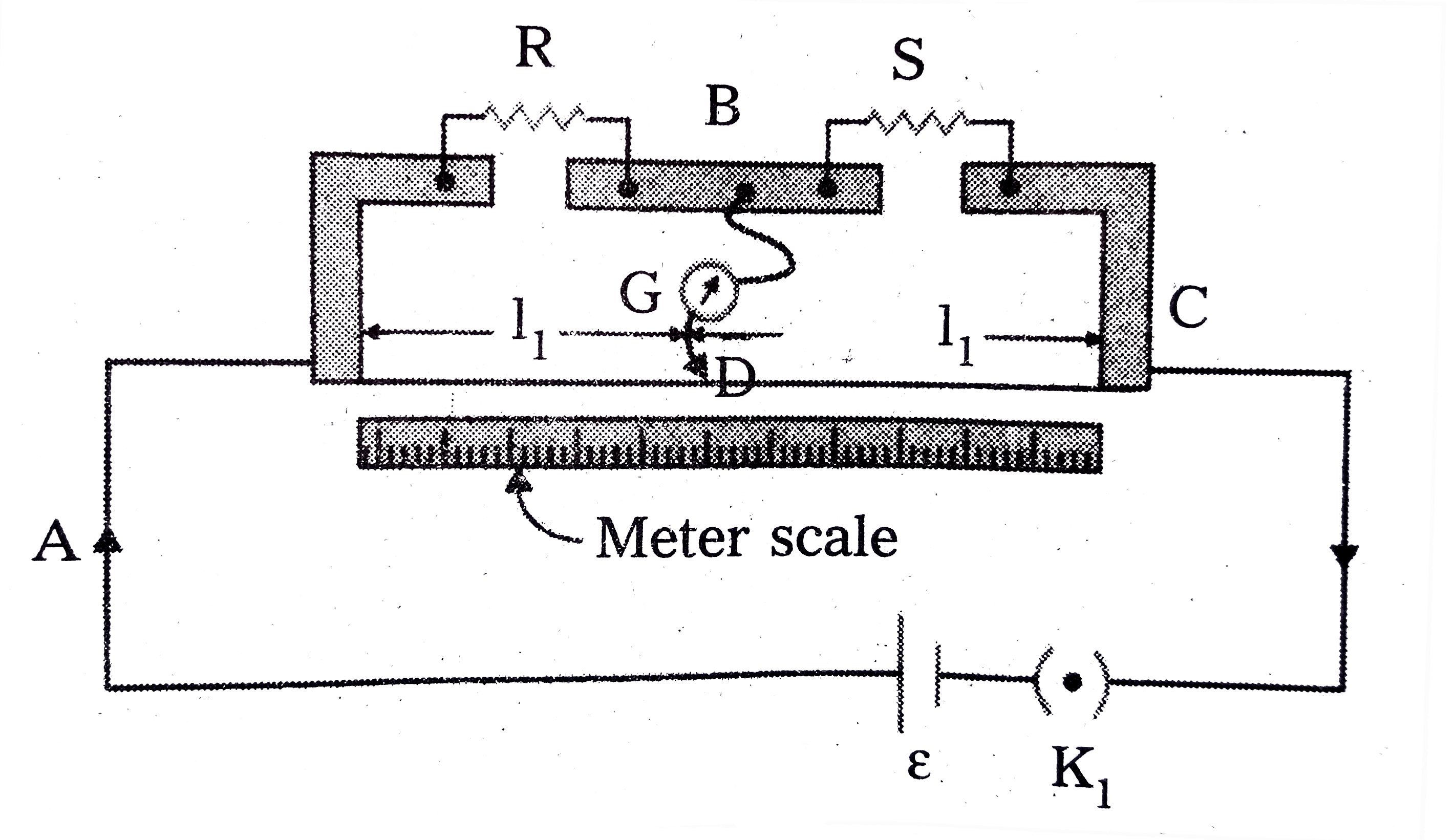 In a meter bridge , the null point is found at a distance of 36.7 cm
