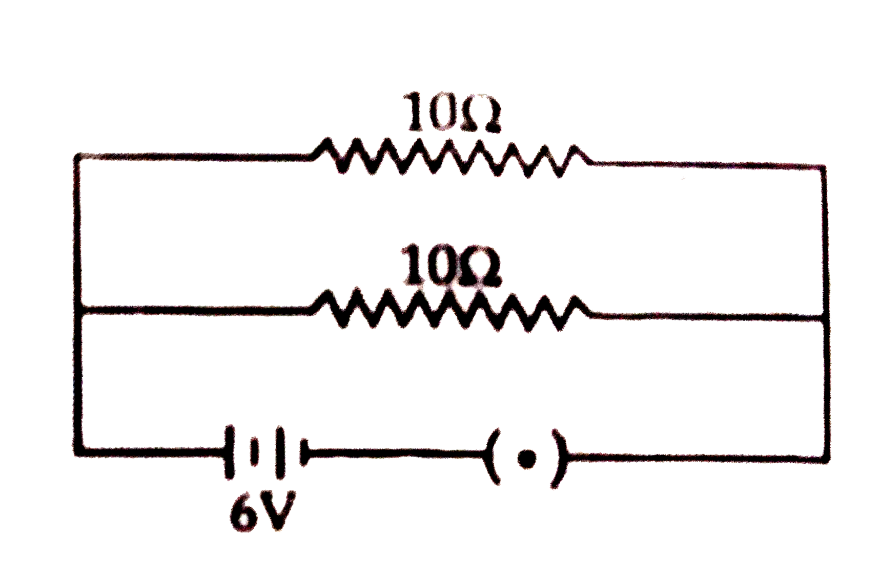 (a) Two identical resistors each of resistance 10 ohm are connected